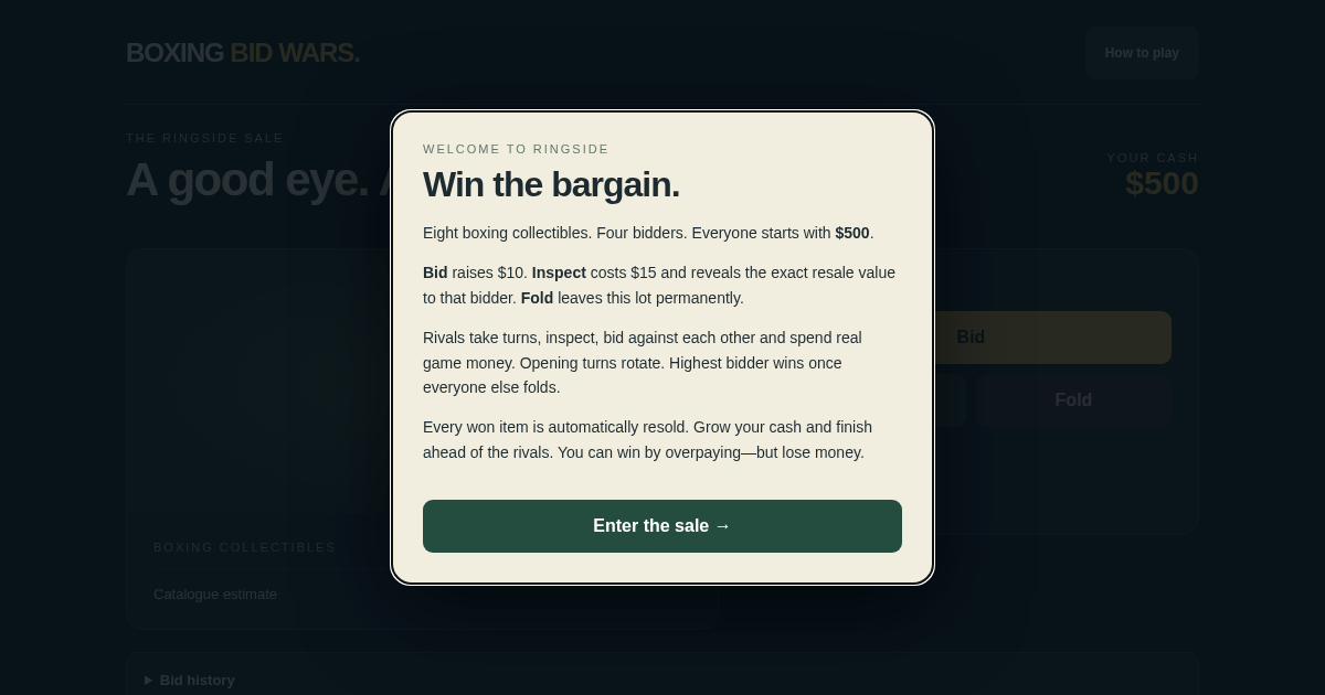 Boxing Bid Wars - Playfrog