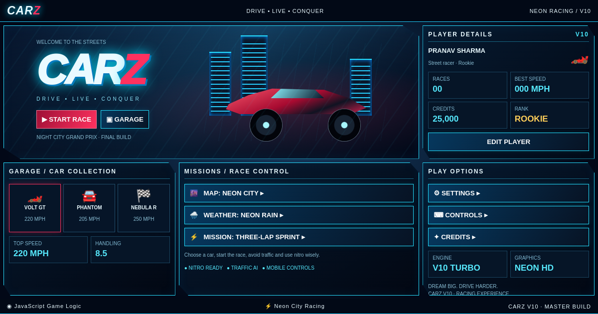 CARZ V10: Neon Racing