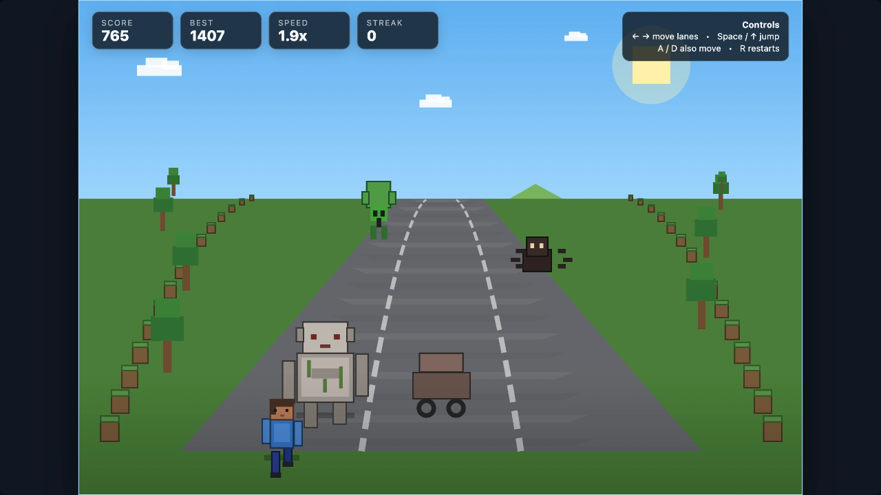 Voxel Golem Runner: Mob Rush